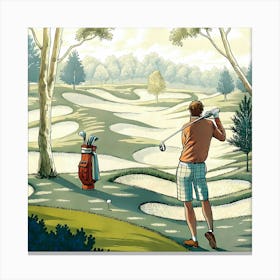 Golfer In The Woods 2 Stampe su tela