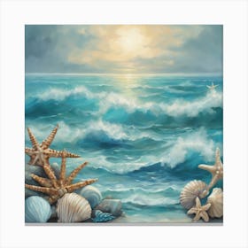 Seashells On The Beach Canvas Print