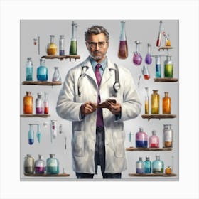 Doctor In Lab Coat Canvas Print