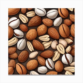 Almonds Seamless Pattern Canvas Print