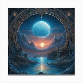 619429 Super Blue Moon Anchoring A Subtle Landscape In A Xl 1024 V1 0 Canvas Print