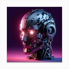 Robot Head 3d Illustration 1 Canvas Print