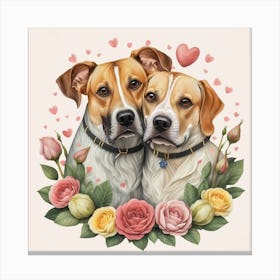 Two Dogs In Love Canvas Print