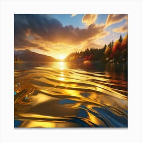 Sunset In The Water Canvas Print