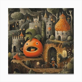 Orange In A Castle Canvas Print