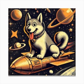 Soviet Dog in Space Canvas Print