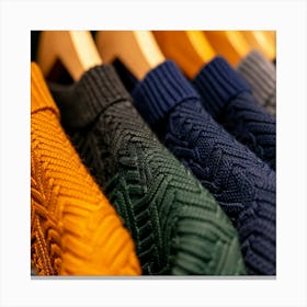 Row Of Knitted Sweaters Canvas Print