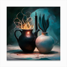 'Two Vases With Fire' Canvas Print