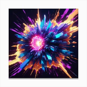 Plasma Explosion Glitch Art 4 Canvas Print