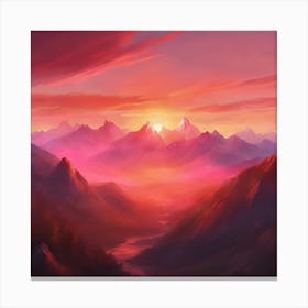 Sunset In The Mountains Canvas Print