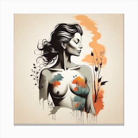 Woman With A Tattoo #2 Art Print Canvas Print