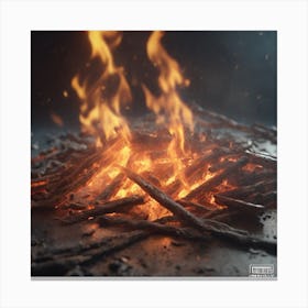 Fire In The Woods Canvas Print