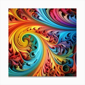 Abstract Colorful Swirls Canvas Print