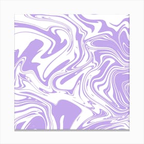 Liquid Contemporary Abstract Pastel Purple and White Swirls - Retro Liquid Marble Swirl Lava Lamp Canvas Print