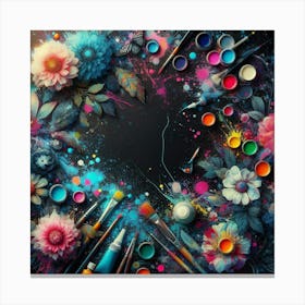 Abstract On A Black Background Canvas Print