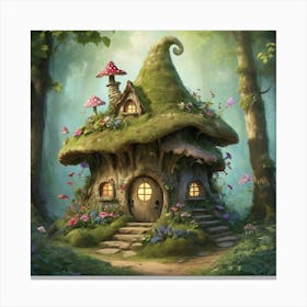 Fairy House In The Forest Art Print 2 Canvas Print