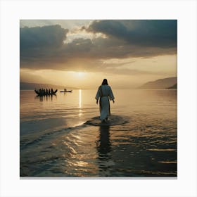 Jesus Walking In The Water 10 Canvas Print