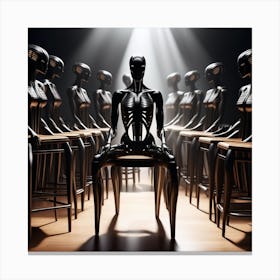 Skeletons In Chairs 2 Canvas Print