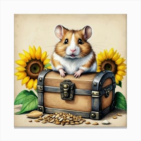 Hamster In A Chest Canvas Print