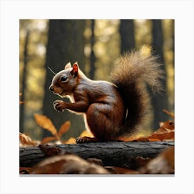 Squirrel In The Forest 38 Canvas Print