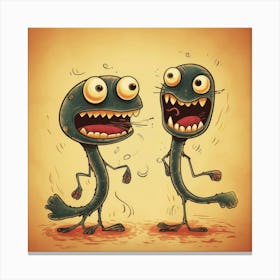 Two Monsters Canvas Print