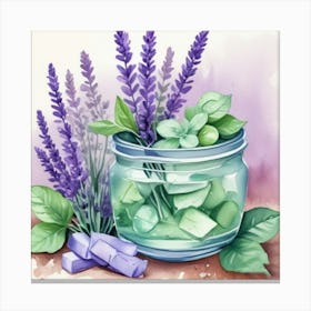 1000014690 Portrait of mints and lavender art print. Canvas Print