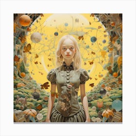 Woman In A Forest Canvas Print