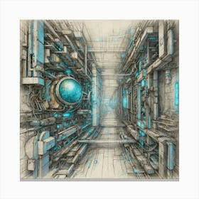 Futuristic Tunnel Canvas Print