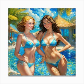 Two Girls In Bikinisydee Canvas Print