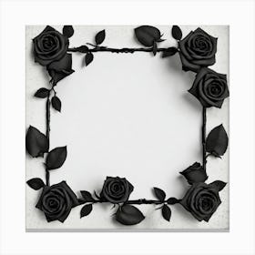 Black Roses Frame 1 Canvas Print