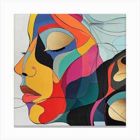 Abstract Of A Woman'S Face - colorful cubism, cubism, cubist art,    abstract art, abstract painting  city wall art, colorful wall art, home decor, minimal art, modern wall art, wall art, wall decoration, wall print colourful wall art, decor wall art, digital art, digital art download, interior wall art, downloadable art, eclectic wall, fantasy wall art, home decoration, home decor wall, printable art, printable wall art, wall art prints, artistic expression, contemporary, modern art print, Canvas Print