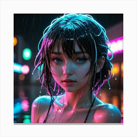 Neon Girl Canvas Print