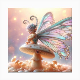 Fairy On A Mushroom Canvas Print