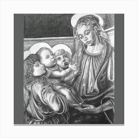 Madonna, Baby Jesus, Angels; Graphics by Filippo Lippi Canvas Print