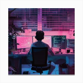 Computer Desk 1 Canvas Print