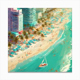 Summer Vibes Aerial Miami Beach (8) Canvas Print