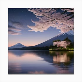 Cherry Blossoms At Dusk Canvas Print