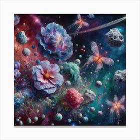 Flowers In Space Canvas Print