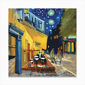 Night At The Cafe 1 Canvas Print