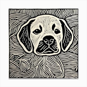 Labrador Print Linocut Canvas Print
