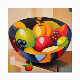 Abstract Fruit Bowl Modern Art Canvas Print