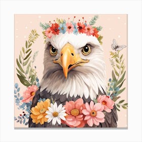 Floral Baby Eagle Nursery Illustration (31) Canvas Print
