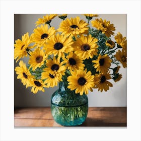 Sunflowers In A Vase 9 Canvas Print