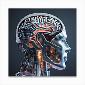 Human Brain With Artificial Intelligence 26 Canvas Print