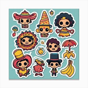 Colombian Festivities Sticker 2d Cute Fantasy Dreamy Vector Illustration 2d Flat Centered By (17) Canvas Print