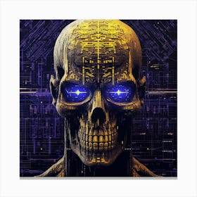 Skull With Blue Eyes 1 Canvas Print
