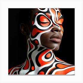 African Woman With Body Paint Canvas Print