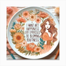 Want Happiness Be Expressed Be Blooming Beauty Canvas Print