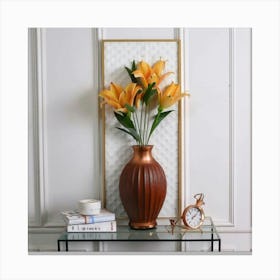 Lilies In A Vase Canvas Print