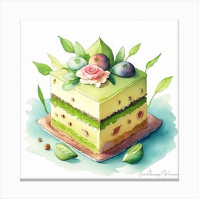 Watercolor Cake Canvas Print